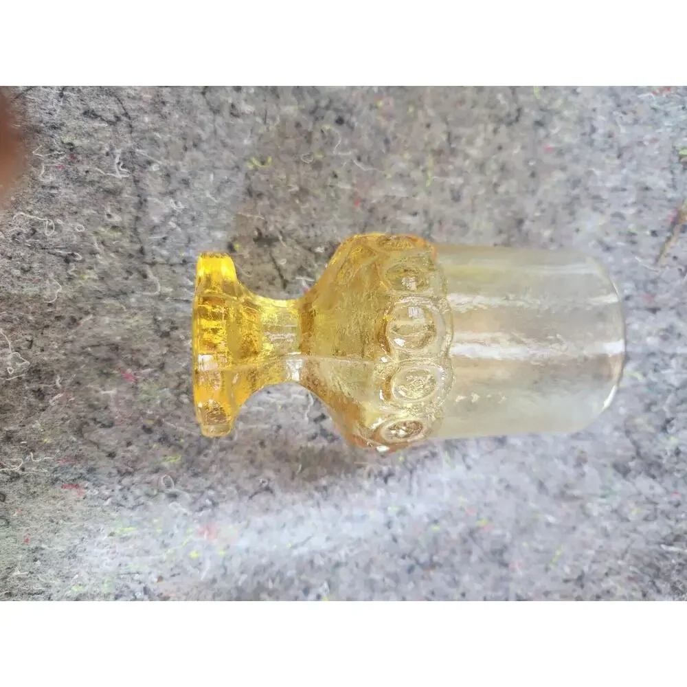 Tiffin Franciscan Madeira Cornsilk Yellow Glass Goblet Footed Tumbler VTG